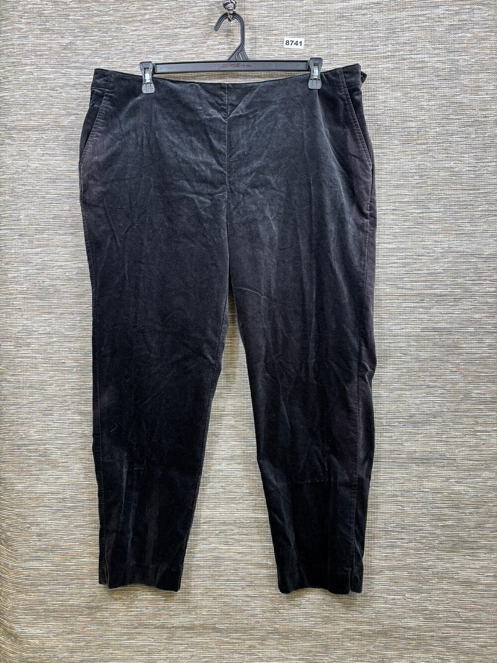 J Jill Pants Womens 22W Black Velvet Pull On Tapered Elastic Waist Stretch